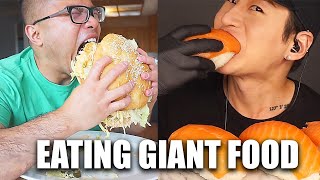 Mukbangers eating XXXL versions of POPULAR FOODS