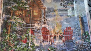 WIP and Chat I'm starting the Christmas Cabin by Dona Gelsinger (Diamond Art club)