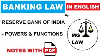 Reserve Bank of India - Powers and Functions