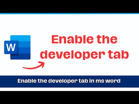 Включить вкладку разработчика в MS Word Как включить вкладку разработчика MS Word Вкладка разработчика MS Word