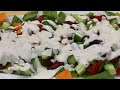 Red kidney beans vegetables salad with creamy white sauce