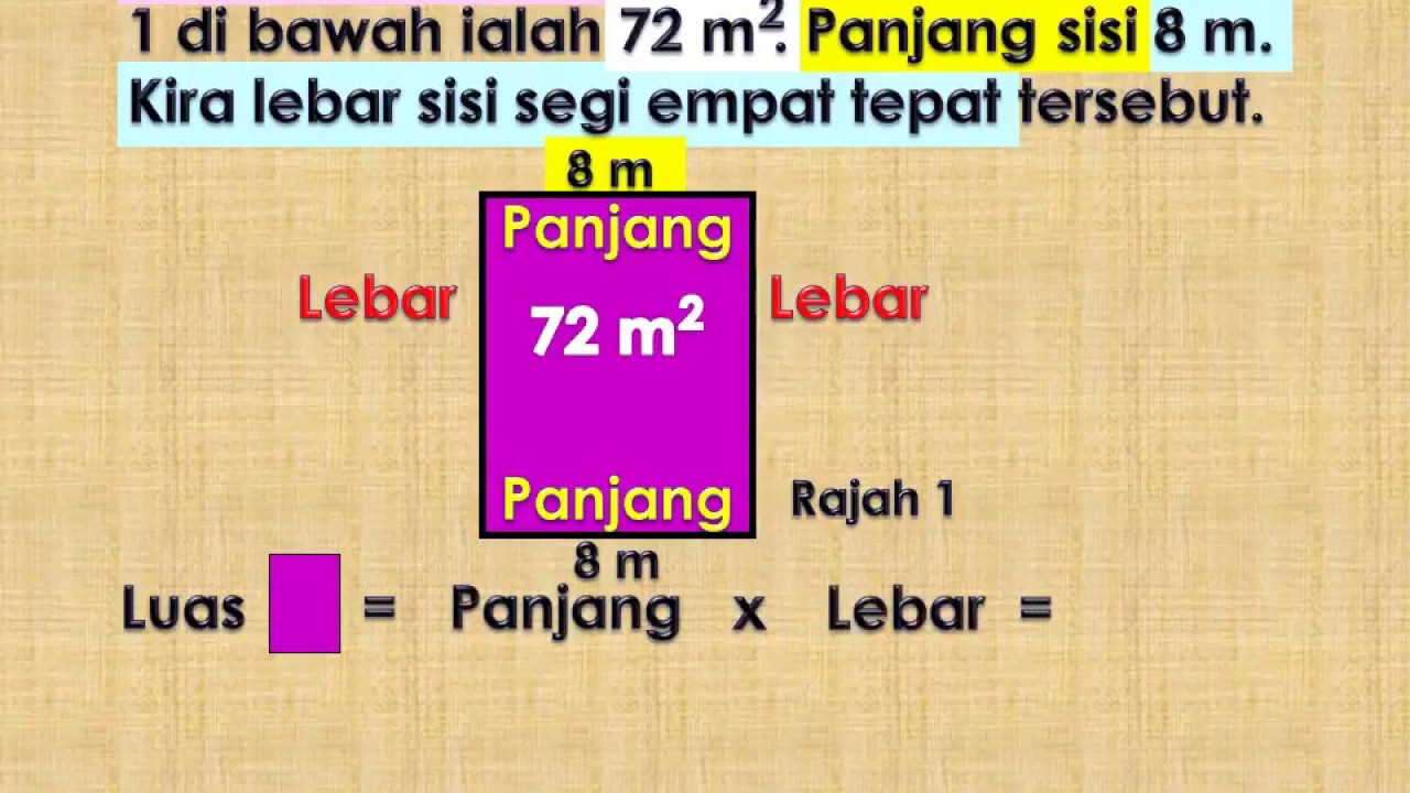 Formula Luas Segi Empat Tepat - Nehru Memorial