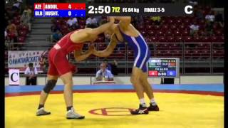 WWJC2013 / Magomed Abdulkhaligov - Aleksandr Hushtin (BLR) - FS 84 kg - bronze medal match