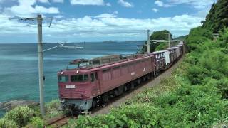 肥薩おれんじ鉄道を走るJR貨物EF81302