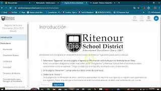Ritenour Online Enrollment Instructions in Spanish