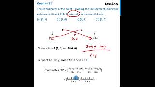 [Class 10 MCQ] - The co-ordinates of the point P dividing line segment - Teachoo