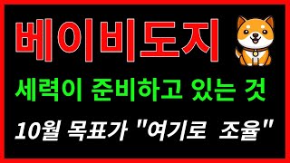 [베이비도지 전망]세력이 준비하고 있는 것 10월 목표가 여기로 조율합니다