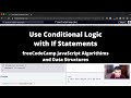 Use Conditional Logic with If Statements (Basic JavaScript) freeCodeCamp tutorial