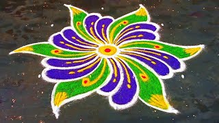 Village thaipoosam rangolis 🌺💐 traditional Rangoli 5*3 dost flower rangolis 🌺🌹