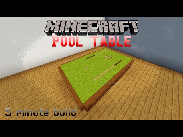 How To Make A Pool Table In Minecraft Infoupdate Org