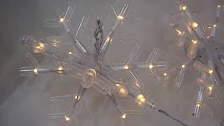 3 Home Accents 10-inch Diameter Hanging Twinkling 3D Snowflake String Lights NEW