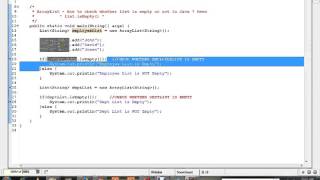 JAVA UTIL ARRAYLIST ISEMPTY METHOD EXAMPLE DEMO
