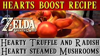 Zelda Breath of the Wild, cooking recipes. Hearty Truffle and Radish = Hearty st