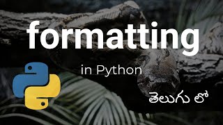 String/Output Formatting in Python | Python String Formatting in Telugu