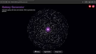 Galaxy Generator | Stunning Particle Galaxy Animation Using HTML, CSS & JavaScript