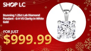 Luxuriant 14K White Gold Lab Diamond Pendant Necklace 1.25 ctw