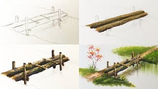 How to Paint Wooden Bridge with Acrylic - PART 1