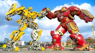 Transformers One (New Movie) - Iron Man vs Bumblebee Fight Scene | Paramount Pic