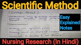 Notes Of Scientific Method And Steps Of Scientific Method in Nursing Research (Chapters 1st)