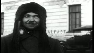 Bolshevik prisoners near Archangel (Arkhangelsk) Russia during the Allied North R...HD Stock Footage