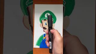 Drawing Luigi with Posca Markers! #shorts