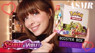 ASMR 🔥 Pokemon TCG Scarlet & Violet Booster Box Opening! Whispered Card Opening with Fabric Gloves!