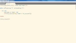 CodeIgniter - Login Tutorial Part 1 - Form Setup