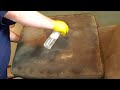 upholstery cleaning of a dirty microfiber couch.