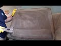 upholstery cleaning of a dirty microfiber couch.