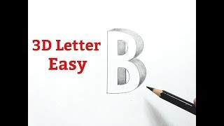 How to draw 3D letter B drawing easy Drawing 3D letters/3D art on paper for beginners tutorial