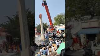 Dwajasthambham collapses during restoration at Ramalayam_రామాలయంలో కూలిన ధ్వజస్తంభం