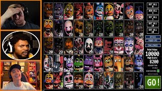 Let's Players Reaction To Trying 50/20 Mode For The First Time | Fnaf Ultimate Custom Night