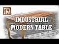 Industrial Modern Table w/ Gilded Steel Base | Woodworking Builds