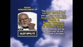 VALERY HIPPOLYTE ~ Short Obituary
