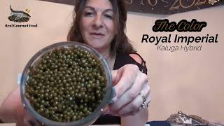 Tasting Types of Kaluga Hybrid, Sturgeon Caviar, and Salmon Roe