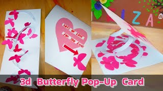 How to make a 3D Butterfly Pop-Up Card |Pop up birthday card|Easy cute Gift idea#youtube #diy#card