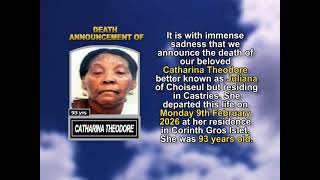 Catharina Theodore ~ Short Obituary