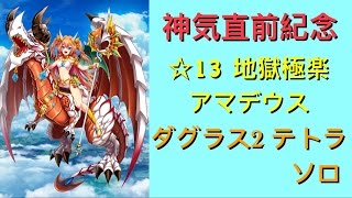 【白猫プロジェクト】☆13 地獄極楽アマデウス 神気前 ダグラス2 竜テトラ ソロ