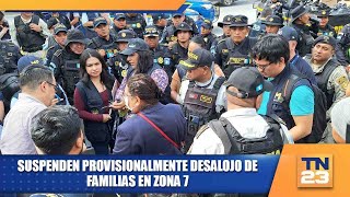Suspenden provisionalmente desalojo de familias en zona 7