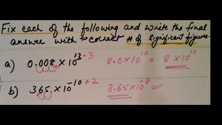 Fixing Incorrect Scientific Notation