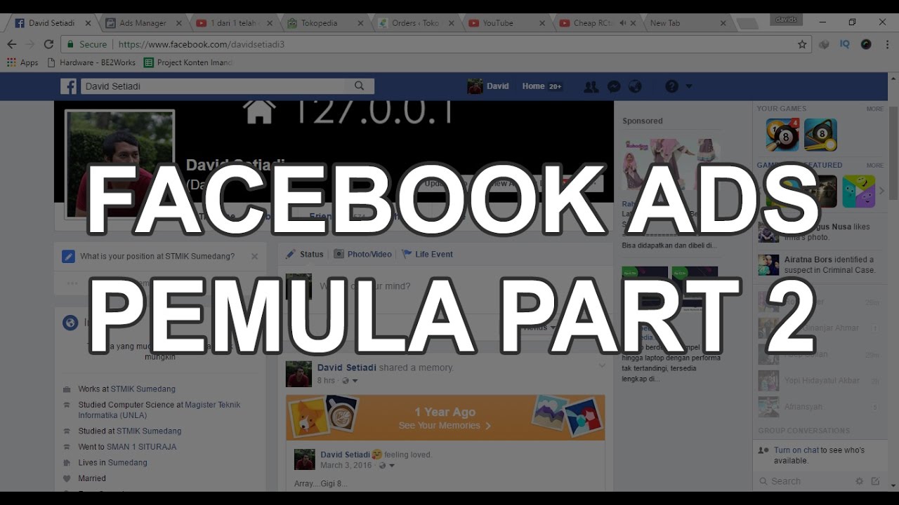 Cara Memasang Iklan Di Facebook/ Tutorial Facebook Ads Pemula Part 2 ...