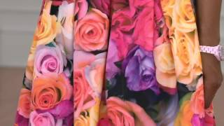 Isaac Mizrahi Live! Photoreal Floral Printed Neoprene Skirt on QVC