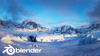 Making Huge Realistic snow 3D Environments - Blender