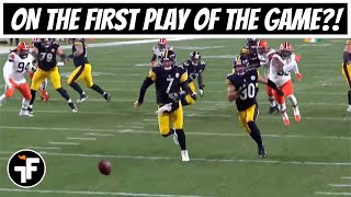 BAD SNAP ON THE FIRST PLAY OF THE GAME! Browns Touchdown! | Steelers vs Browns