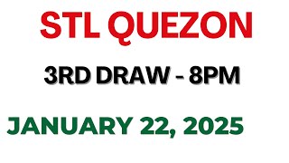 STL Quezon 3rd draw result today live 22 January 2025