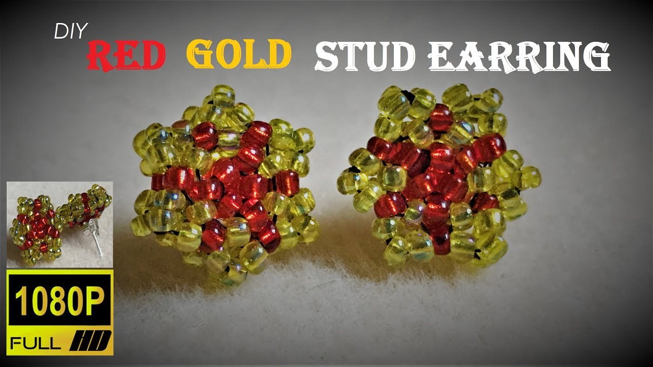 Beaded Stud Earring Youtube
