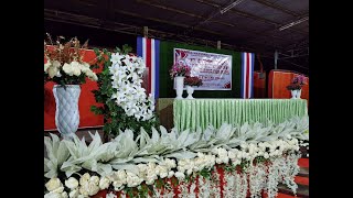 A very classy stage decoration for moving up ceremony and graduation rites