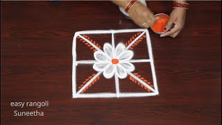 Simple \u0026 Easy Friday Diya muggulu || Latest small kolam rangoli designs by Suneetha