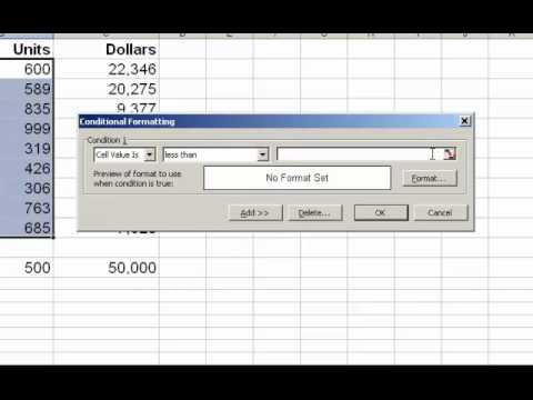 Excel 2003 Conditional Formatting Excel 2003 Conditional Formatting