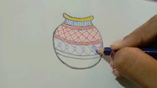 Janmashtami drawing very easy for beginners / how to draw janmastami / janmastami matki drawing